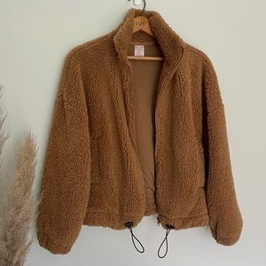 Soft fleece jacket, soft Sherpa jacket, short fleece jacket size XSmall